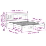 vidaXL Cadre de lit Marron 160 x 200 cm Bois massif en pin