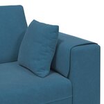 vidaXL Canapé en velours avec coussin 3 Pièces Bleu 208 cm Velours