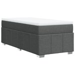 vidaXL Sommier à lattes de lit avec matelas Gris foncé 90x200 cm Tissu