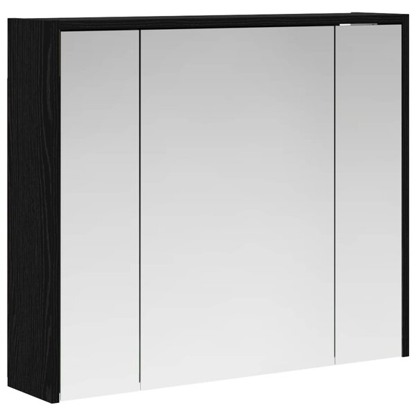 vidaXL Armoire Miroir de Salle de Bain Chêne noir 73 5 x 16 x 62 5 cm