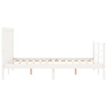 vidaXL Cadre de lit avec tête de lit blanc 140x190 cm bois massif