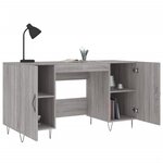 vidaXL Bureau sonoma gris 140x50x75 cm bois d'ingénierie