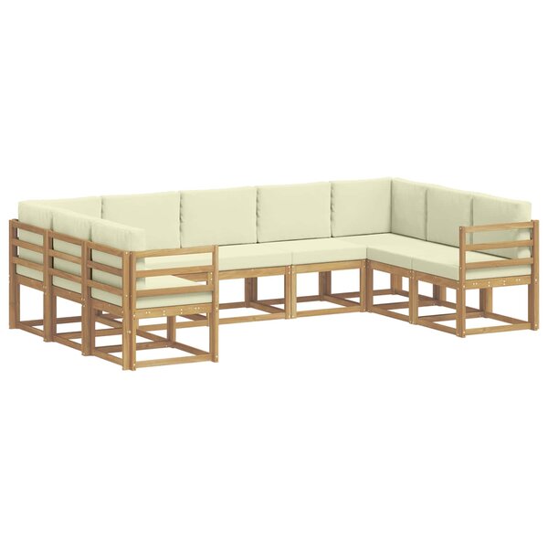 vidaXL Ensemble de canapés d'extérieur 9 Pièces Blanc et crème
