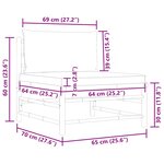 vidaXL Canapé central de jardin avec coussins blanc crème Bambou