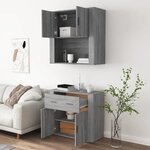 vidaXL Buffet haut Sonoma gris Bois d'ingénierie