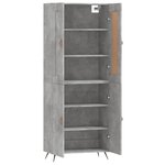 vidaXL Buffet haut Gris béton 69 5x34x180 cm Bois d'ingénierie