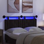 vidaXL Tête de lit suspendue Avec lumière LED Noir Velours