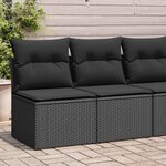 vidaXL Salon de jardin avec coussins 2 Pièces noir résine tressée acacia