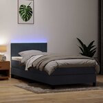 vidaXL Sommier à lattes de lit et matelas et LED gris foncé 90x220 cm velours
