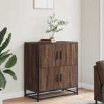 vidaXL Buffet chêne marron 68x35x76 cm bois d'ingénierie