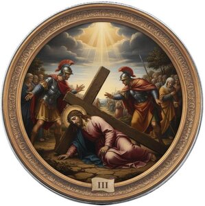 Monnaie JESUS FALLS THE FIRST TIME Station III Via Crucis 1 Oz Argent 1$ USA 2026