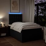 vidaXL Sommier à lattes de lit avec matelas noir 120x190 cm tissu