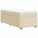 vidaXL Sommier à lattes de lit avec matelas Crème 100x200 cm Tissu