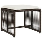 vidaXL Ensemble à manger de jardin et coussins 7 Pièces marron rotin