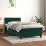 vidaXL Sommier à lattes de lit et matelas Vert foncé 80x200 cm Velours