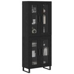 vidaXL Haut Armoire 2 Pièces Chêne noir Bois Aggloméré et Verre