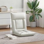 vidaXL Fauteuil de sol ajustable Blanc Simili cuir