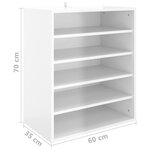 vidaXL Armoire à chaussures Blanc brillant 60x35x70 cm Aggloméré