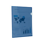 Pochette coin liderpapel polypropylène 180 microns a4 210x297mm capacité 20f coloris bleu transparent