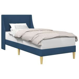 vidaXL Cadre de lit avec tête de lit Bleu 100 x 200 cm tissu