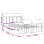 vidaXL Cadre de lit métal sans matelas avec pied de lit noir 140x190cm