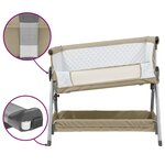 vidaXL Lit pour bébé avec matelas Taupe Tissu de lin