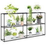 vidaXL Support de plantes à 3 niveaux Noir 200 x 32 x 104 cm Acier