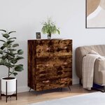 vidaXL Commode chêne fumé 69 5 x 34 x 90 cm bois d'ingénierie