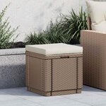 Keter Pouf de rangement Cube avec coussin Cappuccino