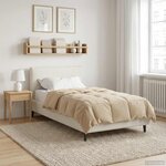 vidaXL Duvet complet toute l'année Crème 135 x 200 cm Microfibre