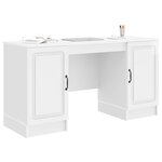 vidaXL Bureau Blanc brillant 142 5 x 50 x 75 cm Bois d'ingénierie