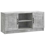 vidaXL Meuble TV Gris béton 102 x 34 5 x 47 cm Bois d'ingénierie