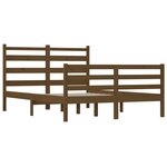 vidaXL Cadre de lit Bois de pin massif 140x200 cm Marron miel