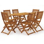 vidaXL Ensemble à manger d'extérieur pliable 7Pièces Bois d'acacia solide