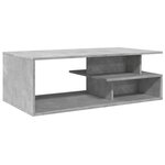vidaXL Table basse gris béton 102x55x35 cm bois d'ingénierie