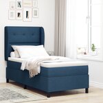 vidaXL Lit à ressorts avec matelas Bleu 80x200 cm  tissu