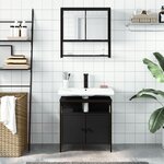 vidaXL Ensemble de meubles salle de bain 2 Pièces noir bois d'ingénierie