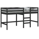 vidaXL Lit mezzanine d'enfants sans matelas avec échelle noir 80x200cm