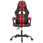 vidaXL Chaise de jeu pivotante Noir et rouge Similicuir