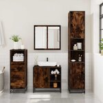 vidaXL Ensemble de meubles de salle de bain 3 Pièces Chêne fumé