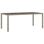 vidaXL Ensemble à manger de jardin et coussins 7 Pièces gris rotin verre