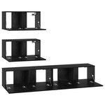 vidaXL Ensemble de meuble TV 4 Pièces Chêne Noir 80 x 30 x 30 cm