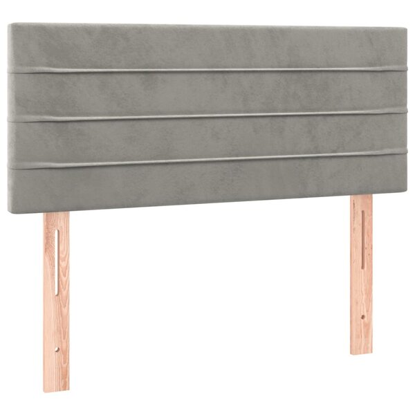 vidaXL Tête de lit Gris clair 90x5x78/88 cm Velours
