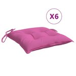 vidaXL Coussins de chaise lot de 6 rose 40x40x7 cm tissu
