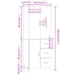 vidaXL Buffet haut Gris béton 69 5x34x180 cm Bois d'ingénierie