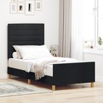 Lit vidaXL noir 100x200 cm en tissu