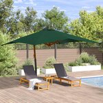 vidaXL Parasol de jardin en porte-à-faux avec mât en bois vert