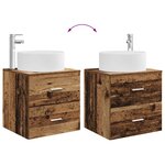 vidaXL Vanité de lavabo mural Bois ancien 49 5 x 44 5 x 65 5 cm