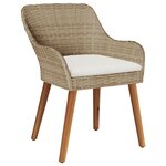 vidaXL Ensemble de salle à manger de jardin 5 pièces en rattan poly beige