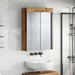 vidaXL Amoire de salle de bain avec miroir TULUM Bois ancien